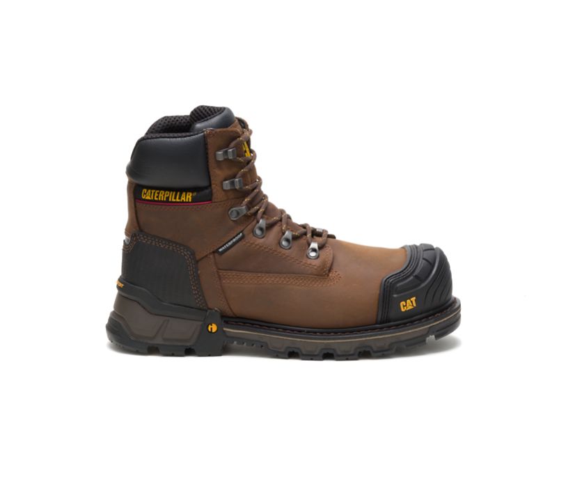 Caterpillar Excavator XL 6 Waterproof Composite Toe Argentina - Botines De Seguridad Hombre Marrones